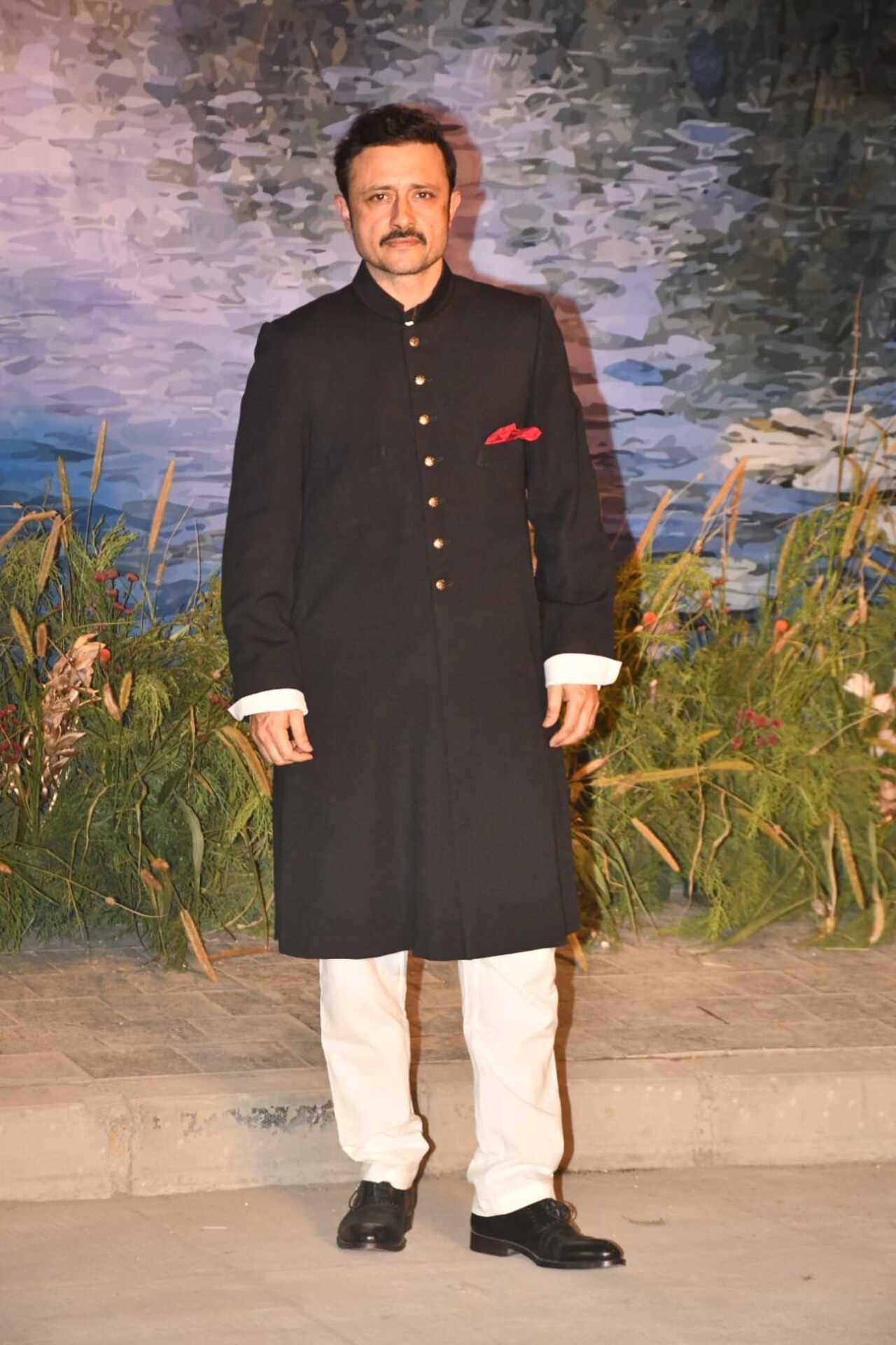 Satyadeep Misra, husband of Masaba Gupta, was spotted at the wedding after-party looking sharp in a black bandhgala kurta paired with white pants.